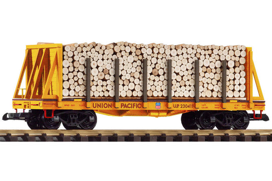UP Bulkhead Flat w/ Pulpwood Load (G-Scale)